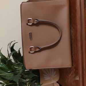 Vintage NY & Co Camel and Goldtone Medium Crossbody/Tote